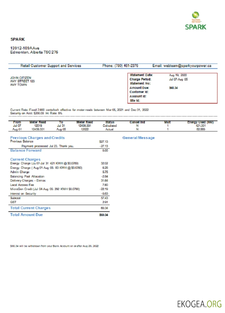 Canada Alberta spark template